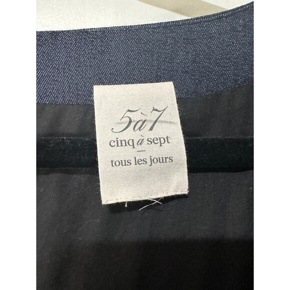 Cinq à Sept Rose Long Sleeve Stretch Denim Dress Indigo Size Small NWOT Romantic - Picture 4 of 16